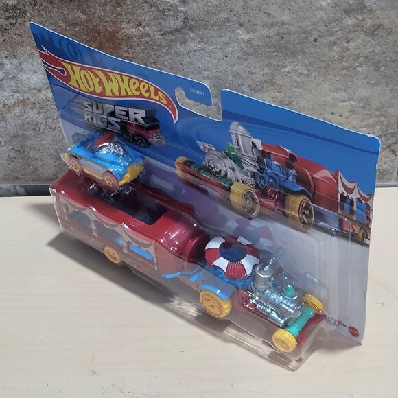 Hot Wheels Super Rigs Car Nival Steamer Large Carnival Themed Truck Hauler Small - Picture 6 of 10